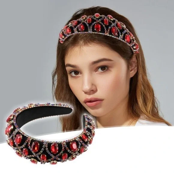 Ruby Red Large Crystal Headband - Picture 4 of 10